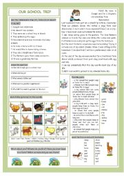 English Worksheet: Our School Trip (Farm Animals)