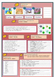 English Worksheet: Weather/Seasons/Questions/Word order