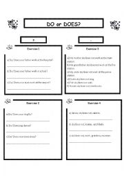 English Worksheet: Do or Does