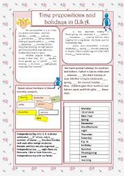 English Worksheet: Dates, time and prepositions