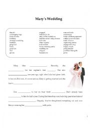 English Worksheet: Marys Wedding