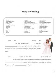 English worksheet: Marys Wedding