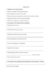 English Worksheet: PASSIVE VOICE