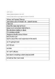 English Worksheet: Connecting Sentences using but, or, so