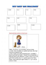 English worksheet: MY HOLIDAY