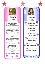 English Worksheet: FOOD BOOKMARKS questions and answer 2