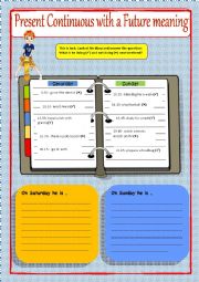 English Worksheet: Present Continuous with a future meaning