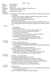 English worksheet: lesson plan of some animals