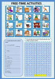 English Worksheet: Free-time activities