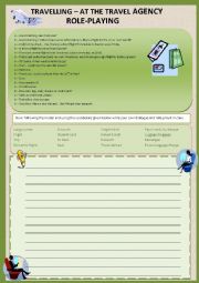 English Worksheet: At the travel agency_role-playing