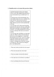 English Worksheet: Readings