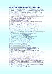 English Worksheet: mixed tenses
