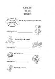 English Worksheet: Have you got...? 