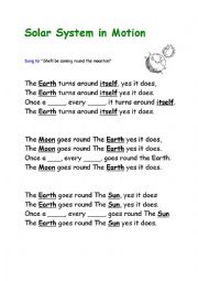 English Worksheet: Solar System song