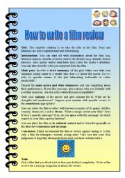 English Worksheet: How to write a film review