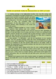 English Worksheet: Test: TOURISM (1)