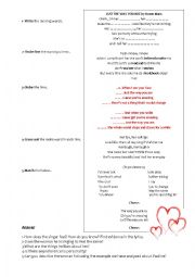 English Worksheet: Just the way you are- song