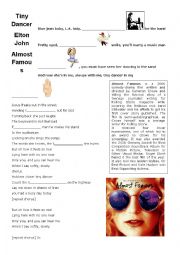 English worksheet: Tiny Dancer - Elton John