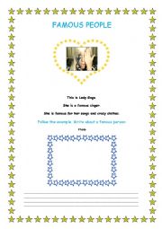 English Worksheet: Lady Gaga is back!!! WRITING