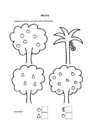 English Worksheet: Counting fruits