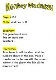 English Worksheet: monkey madness