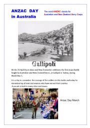 English Worksheet: Anzac Day