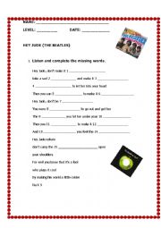 English Worksheet: Hey Jude (The Beatles)