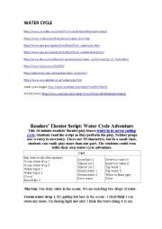 English Worksheet: Water cycle role play