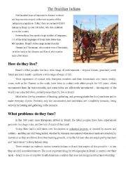 English Worksheet: The Brazilian Indians