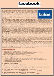 English Worksheet: Facebook