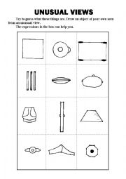 English worksheet: UNUSUAL VIEWS