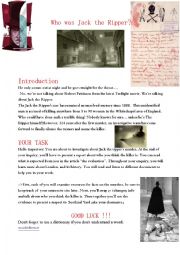 English Worksheet: Jack the ripper webquest