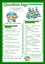 English Worksheet: Question tags