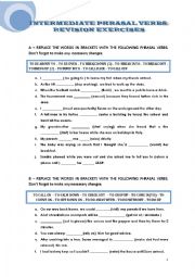 English Worksheet: Intermediate phrasal verbs: test