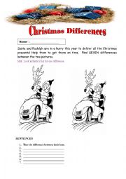English worksheet: Christmas Differences