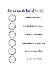 English Worksheet: telling time oclock