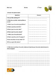 English worksheet: Movies