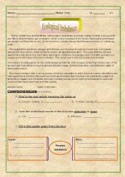 English Worksheet: Ecological Imbalance