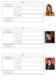 English worksheet: Friends characters