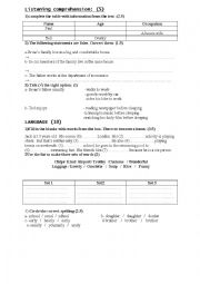 English worksheet: listening