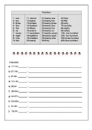 English Worksheet: Numbers