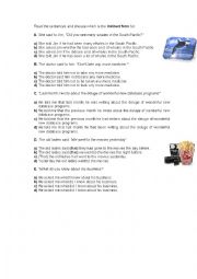 English Worksheet: Reported speech