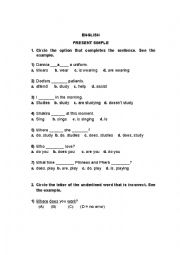 English Worksheet: Present simple