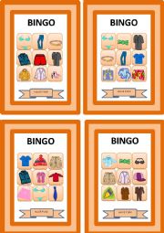 Clothes and accessories_Bingo Cards - Set 2