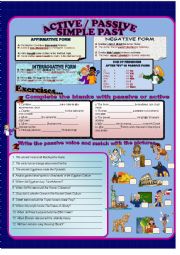 English Worksheet: Passive & Active Voice in Simple past #1