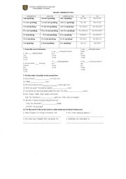 English worksheet: present continuous handout