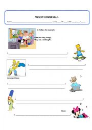 English Worksheet: Present continuous