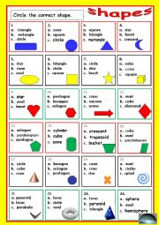 English Worksheet: SHAPES