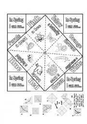 English Worksheet: Spring fortune teller