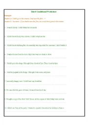 English Worksheet: Third Conditional